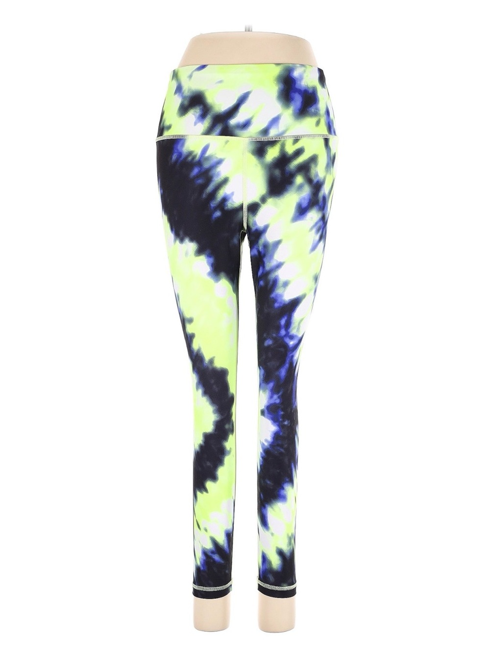 Athleta Neon Tie-Dye High-Rise Leggings in Lime and Navy